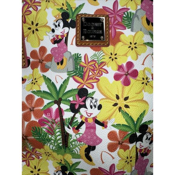 Dooney Bourke Disney Aulani Minnie Mouse Paradise Tropical Floral Large Tote Bag - Picture 2 of 12